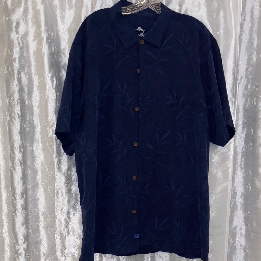 Tommy Bahama Dark Blue Casual Button Down Shirt Men’s Size XL 🔥 YB8